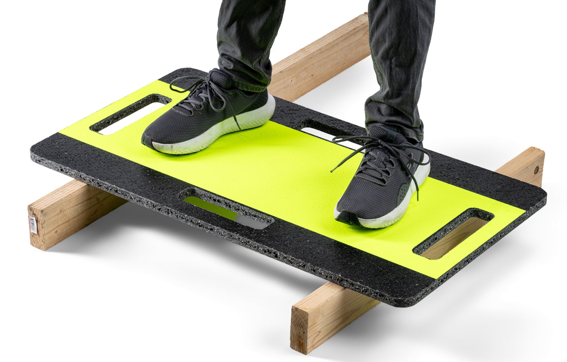 attic walk board with person standing on it